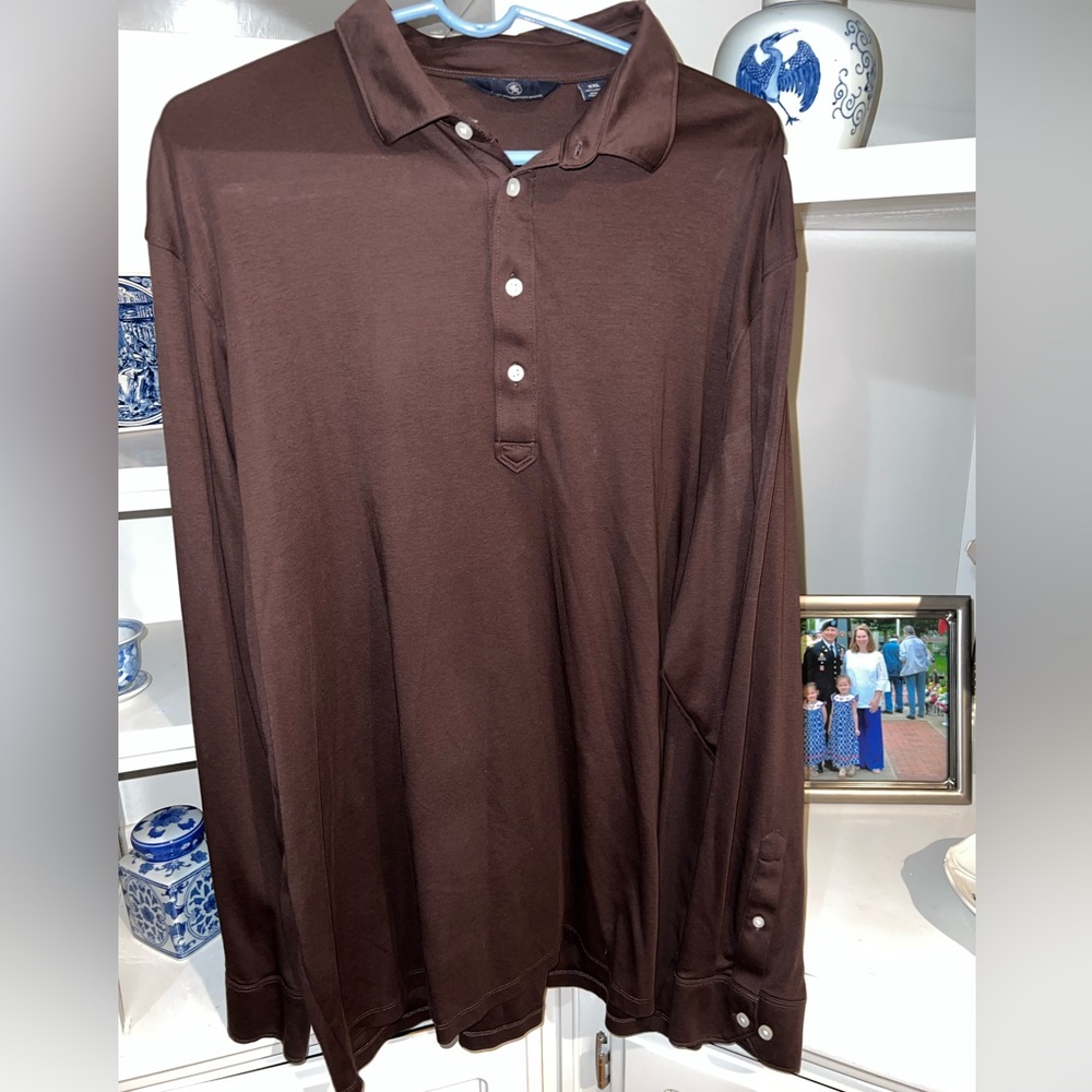 Hart Schaffner Marx Men's Brown Pima Polo Shirt